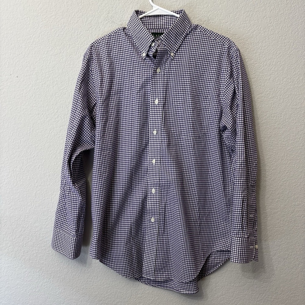 Lauren Ralph Lauren Purple Gingham Check Button Down Shirt Men's Size M 15 1/2
